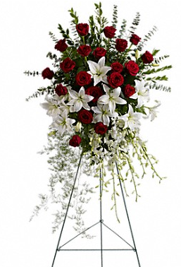 Lily and Rose Tribute Spray –  Open Blooms Chantilly, Chantilly VA