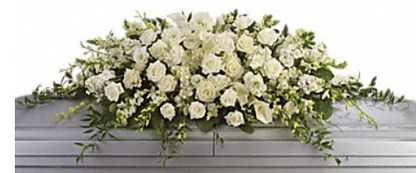 Purity and Peace Casket Spray –  Open Blooms Chantilly, Chantilly VA