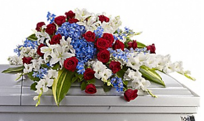 Distinguished Service Casket Spray –  Open Blooms Chantilly, Chantilly VA