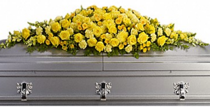 Golden Garden Casket Spray –  Open Blooms Chantilly, Chantilly VA