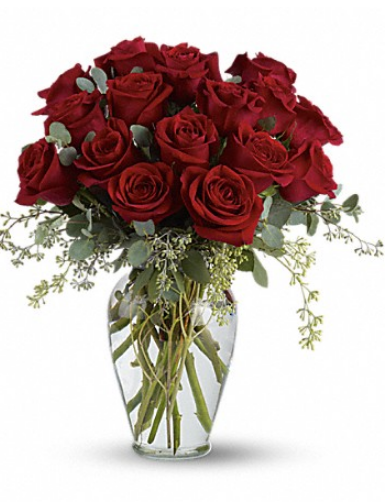 Full Heart - 16 Premium Red Roses –  Open Blooms Chantilly, Chantilly VA