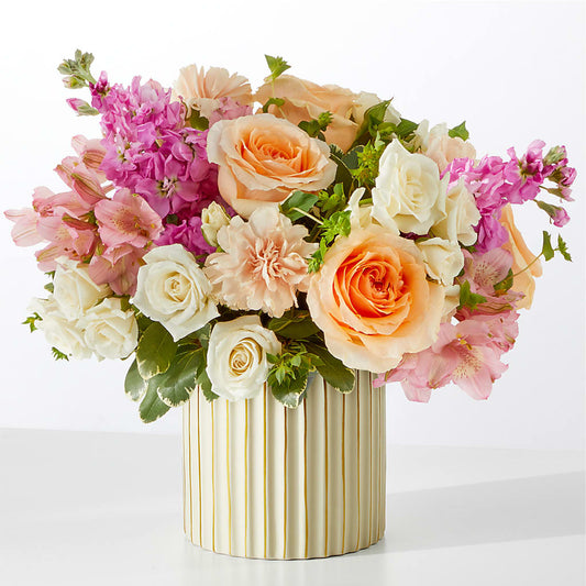 Paradise Bouquet with Ivory Vase –  Open Blooms Chantilly, Chantilly VA