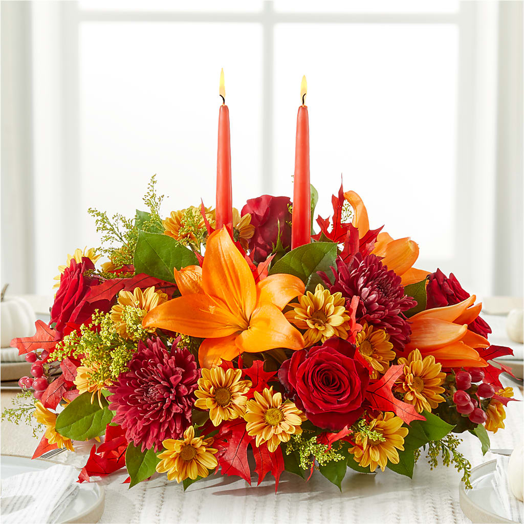 Autumn's Embrace Centerpiece –  Open Blooms Chantilly, Chantilly VA