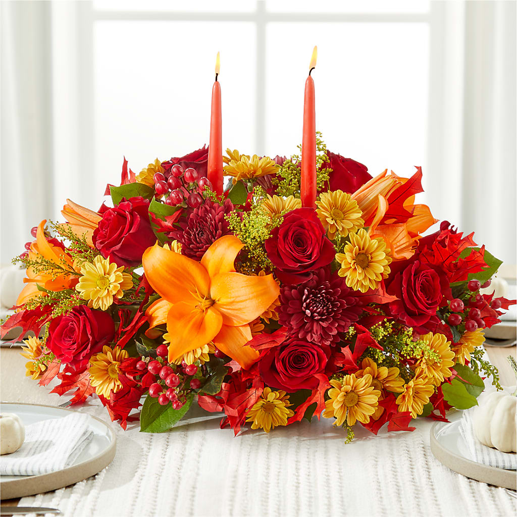 Autumn's Embrace Centerpiece –  Open Blooms Chantilly, Chantilly VA
