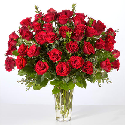 Forever Yours Fifty Stem Red Rose Bouquet –  Open Blooms Chantilly, Chantilly VA